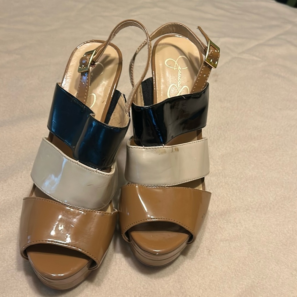 Jessica Simpson Open toe high heeled shoes